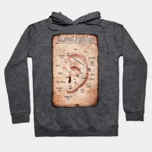 Old Style Ear Piercing Chart Hoodie